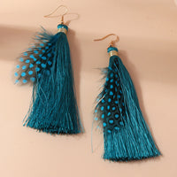 Bohemian Tassel/Feather Drop Earrings - 9 Options