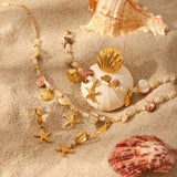 Stainless Steel 18K Gold Plated Ocean Themed Bracelet/Ring/Necklace/Earrings