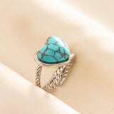 Stainless Steel Turquoise Colour Open Ring - 56 Options