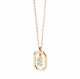 925 Sterling Silver CZ Plated Dainty Letter Necklace - 26 Options