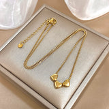 Stainless Steel Triple Heart Necklace - 3 Options