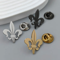 Stainless Steel Fleur De Lys Baroque Cufflinks or Tie Pin - 3 Colours