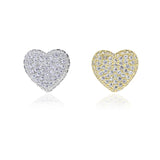 Fashion Micro Pave Cubic Zirconia Heart Earrings - 2 Colours