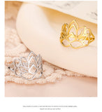 Stainless Steel  Lotus Flower Ring - 2 Colours