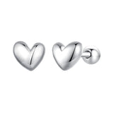 925 Sterling Silver Mini Heart Stud Earrings - 2 Colours
