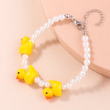 Fashion Imitation Pearl Yellow Duck Bracelet
