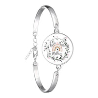 Glass 18mm Mental Health /Positivity Bracelet - 32 Options