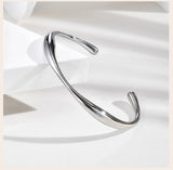 Stainless Steel Minimalist Open Cuff Bangle - 2 Colours