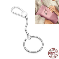 925 Sterling Silver O Pendant Keyring - 4 Options