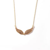Stainless Steel Full Pave Angel Wing Necklace - 11 Options