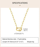 Stainless Steel Paperclip CZ Necklace - 2 Colours