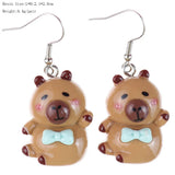 Fashion Capybara Resin Hanging Earrings - 10 Options