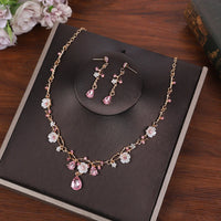 Fashion Flower Crystal Jewellery Set - 5 Options