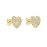 Fashion Micro Pave Cubic Zirconia Heart Earrings - 2 Colours