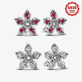 925 Sterling Silver CZ Flower Studs - 2 Colours
