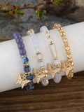 4Pcs Butterfly Beaded Bracelet Set - 7 Colours