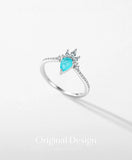925 Sterling Silver Crown Paraiba Tourmaline Ring