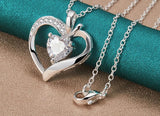 925 Sterling Silver Heart Pendant Necklace - 8 Chain Lengths - 2 Chain Types