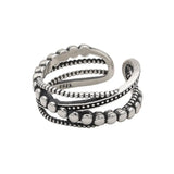 925 Sterling Silver Antique Effect Open Ring