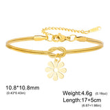 Stainless Steel Daisy Knot Double Layer Snake Chain Bracelet - 2 Options
