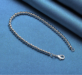 925 Sterling Silver 4mm Bead Bracelet 16cm-23cm