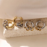 Stainless Steel Three Ring Huggy Hoop Earrings - 2 Options