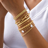 Stainless Steel Stackable Gold Plated Bracelet - 7 Options