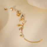 Stainless Steel 18K Gold Plated Ocean Themed Bracelet/Ring/Necklace/Earrings