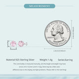 925 Sterling Silver Sakura Cut Screw-back Ear Stud Earrings - 2 Colours