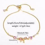 Fashion Pink Cubic Zirconia Bow Bracelet - 2 Options