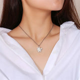 2PCS/Set Stainless Steel Puzzle Heart Necklace