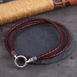 Fashion Stainless Steel/Leather Nordic Style Open Round Clasp Necklace - 3 Lengths