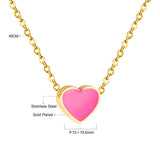 Stainless Steel Heart Shaped Pendant Necklace - 33 Options