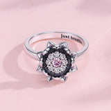 925 Sterling Silver Rotating/Anxiety Flower Ring