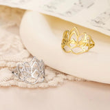 Stainless Steel  Lotus Flower Ring - 2 Colours