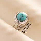 Stainless Steel Turquoise Colour Open Ring - 56 Options