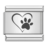 Stainless Steel Heart Italian Charm - 9 Options