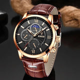 Leather Casual Quartz Watch - 5 Options