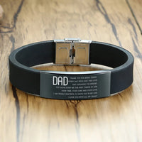 Stainless Steel and Silicone Dad Bracelet - 20 Options