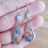925 Sterling Silver Retro Multicoloured Drop Earrings - 2 Options