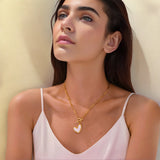 Stainless Steel Heart T Bar Necklace - 2 Colours
