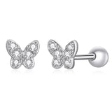925 Sterling Silver Simple CZ Small Ball/Flat Back Studs - 12 Options