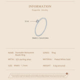 925 Sterling Silver Dainty Moissanite Rope Ring