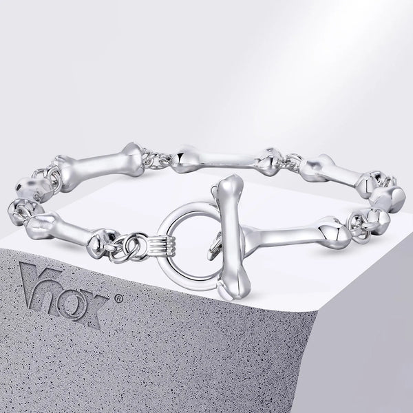Fashion Skull Bones Link T Bar Bracelet