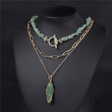 Fashion Multi-layer Natural Stone Bead Necklace - 5 Options