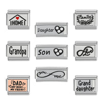 Stainless Steel Family Series Italian Charm - 9 Options