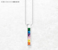 925 Sterling Silver Rainbow CZ Necklace - 2 Options