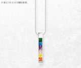 925 Sterling Silver Rainbow CZ Necklace - 2 Options