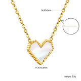 Stainless Steel Heart Shaped Pendant Necklace - 33 Options