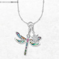 925 Sterling Silver Dragonfly & Sun Necklace